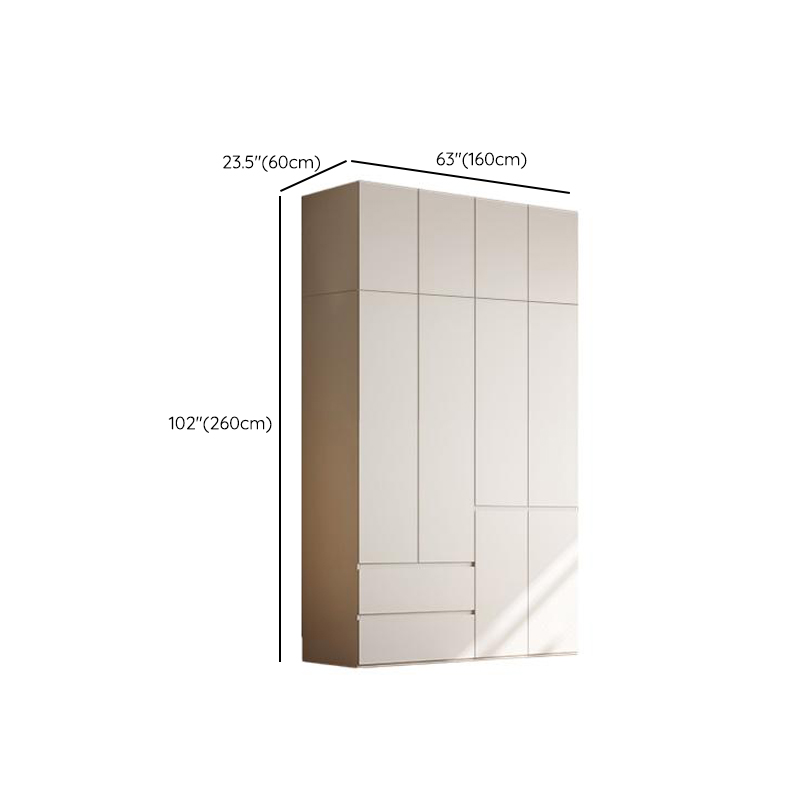 Chalk Modern Natural Wood Standalone Almirah with Soft Close Drawer, Interior Shelves, and Hanging Rod - image 14