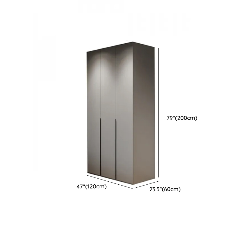 Dove Grey Minimalist Manufactured Wood Wardrobe Closet with Compartments, Soft Close Door, Interior Shelves, and Clothing Rod - image 7