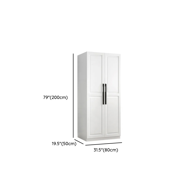 Chalk Modish Wood Wardrobe Closet with Soft Close Drawer, Soft Close Door, Interior Shelves, and Clothing Rod - image 11