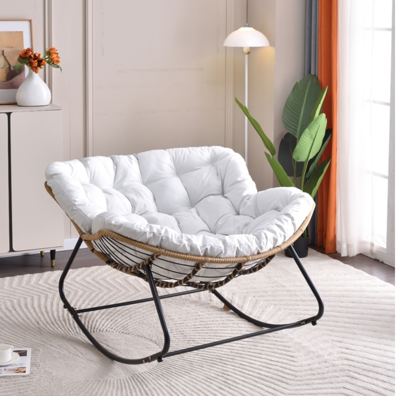 Modern Simple Style Alloy Rocking Chair Couch with Scratch-defiant Cushioned Upholstery - image 7