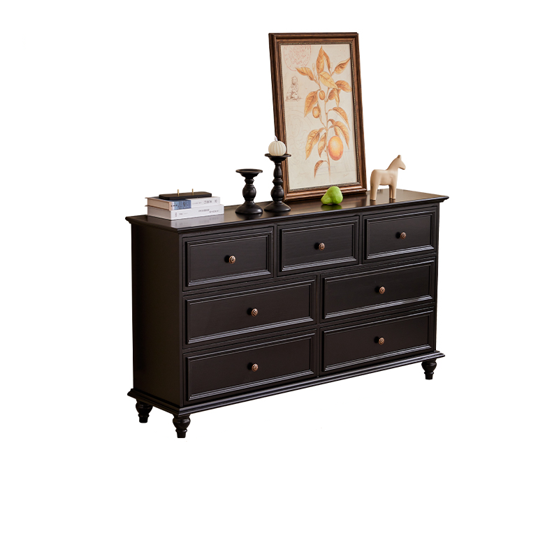 Casual Natural Wood Console Dresser/Semainier with 5/7/9 Drawers in Horizontal/Vertical Orientation