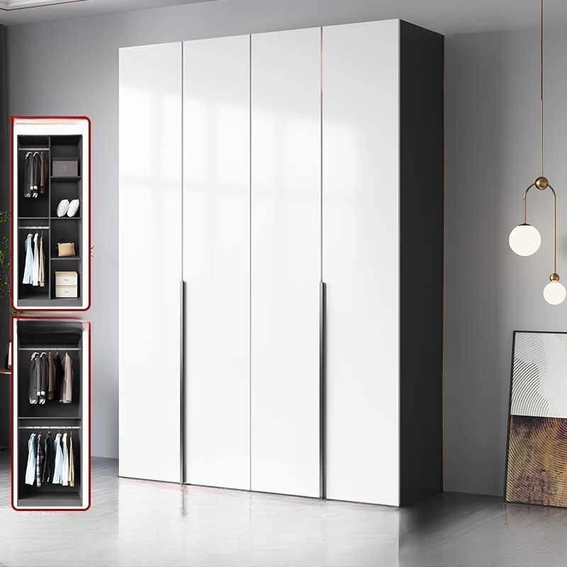 Convenient White Wardrobe Armoire with Shelves and Clothing Rod - image 4
