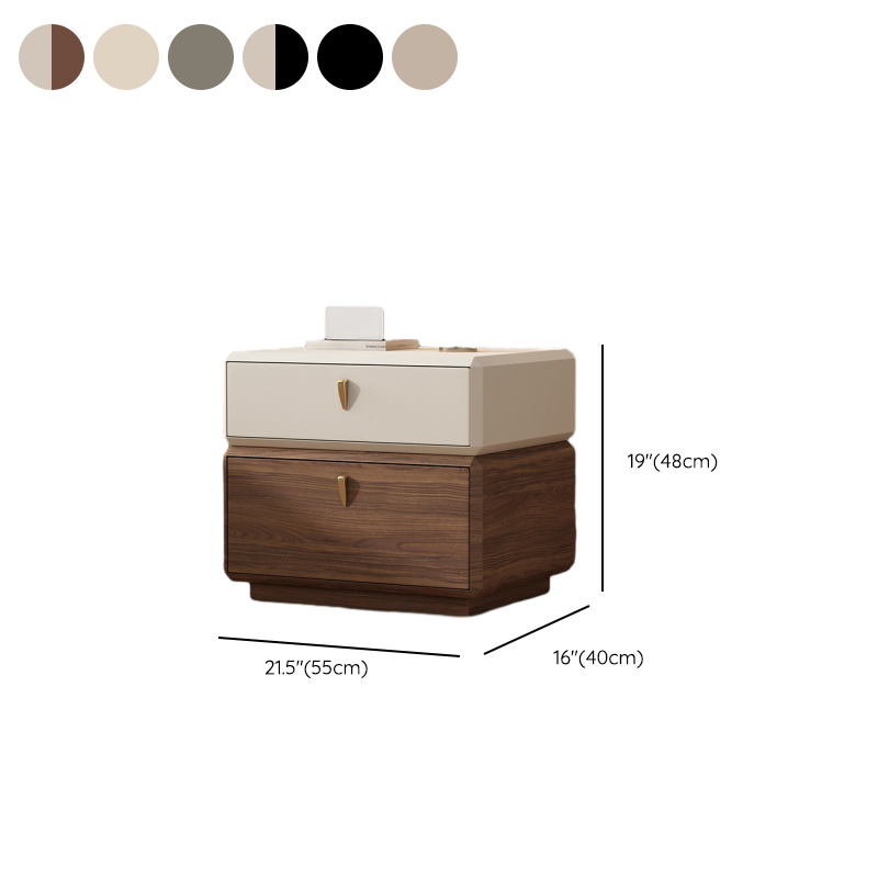 Organic Modern 2 Tiers Nightstand With Drawer Organization in Pleather - image 13