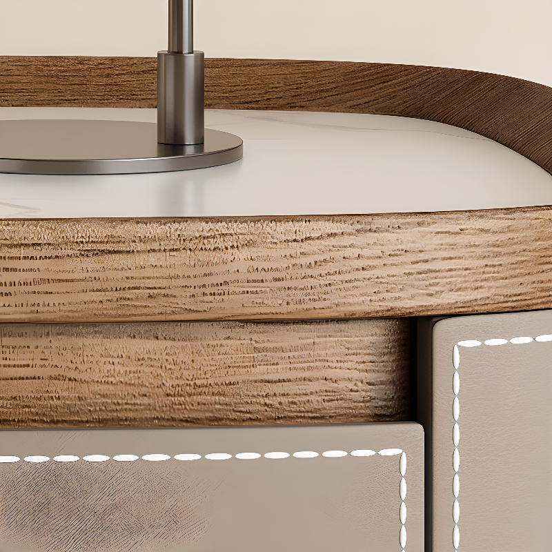 Modern Simple Style Nightstand With Drawer Storage Featuring 2 Drawers and Stone Countertop - image 14