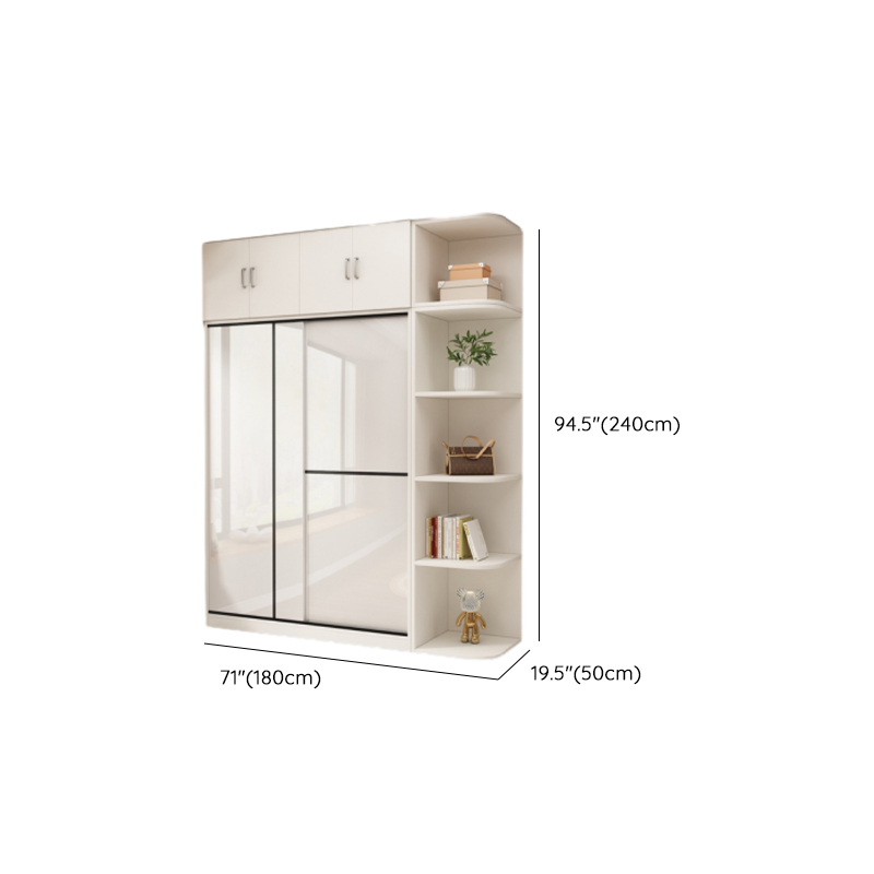 Chalk Modern Timber Self-supporting Wardrobe with Soft Close Door and Clothing Rod, Slipping Mechanism - image 34