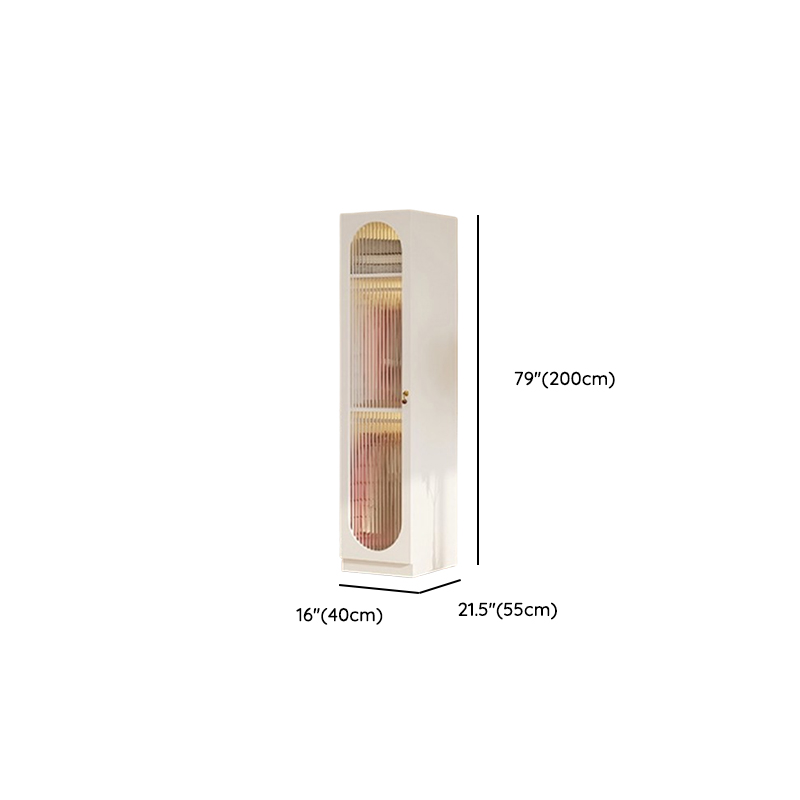 White Modish Manufactured Wood Armoire Cabinet with Adaptable Shelf, Soft Close Door, and Clothing Rod - image 8