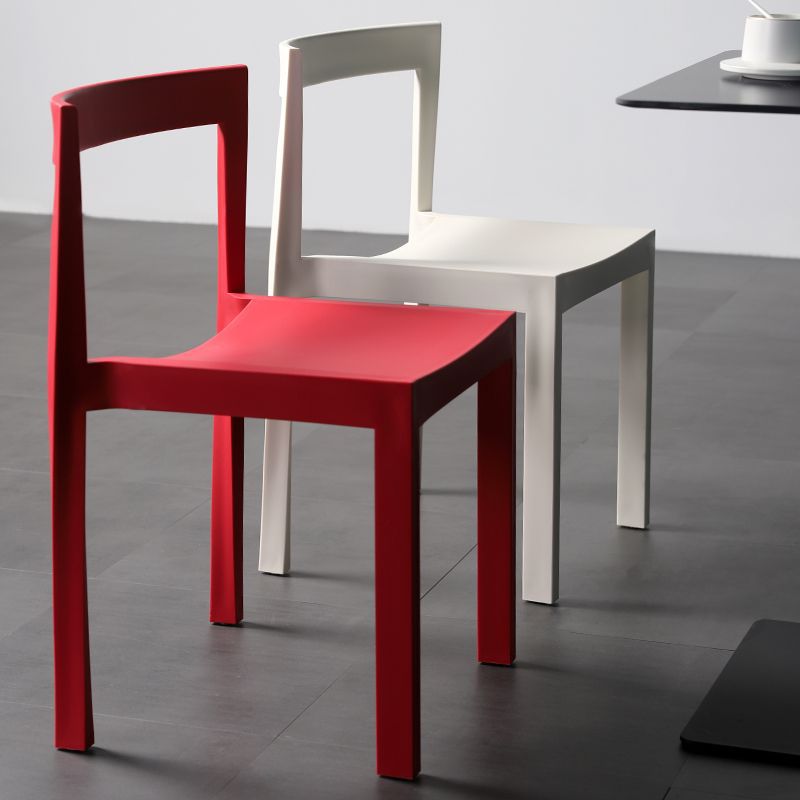 Simplistic Side Chair with Cerulean/Olive Green/Crimson Polymer Legs and Stackable Uncovered Back - image 9
