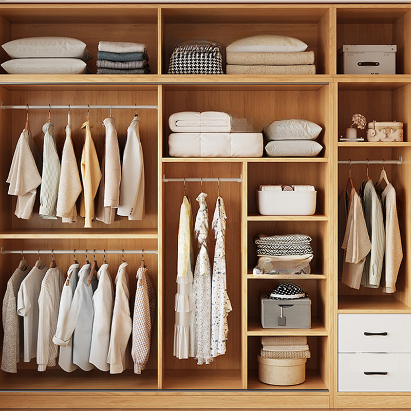 White Minimalist Manufactured Wood Independent Wardrobe Closet with Soft Close Door, Interior Shelves, and Clothing Rod - image 4