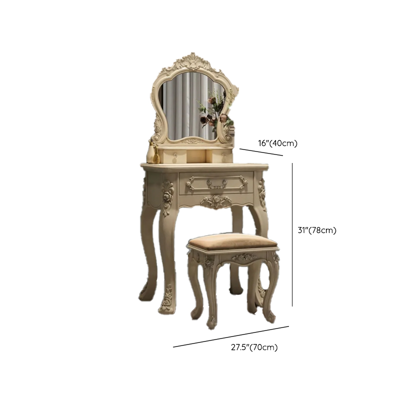 Standard/Small/Large Retro Cream Timber Vanity Set with Chair & Standing Mirror - image 11