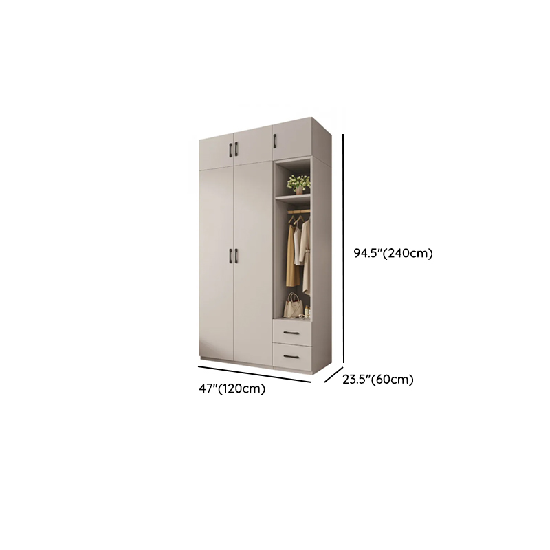 Chalk Modish Manufactured Wood Wardrobe Closet with Soft Close Drawer, Soft Close Door, Interior Shelves, and Clothing Rod - image 10