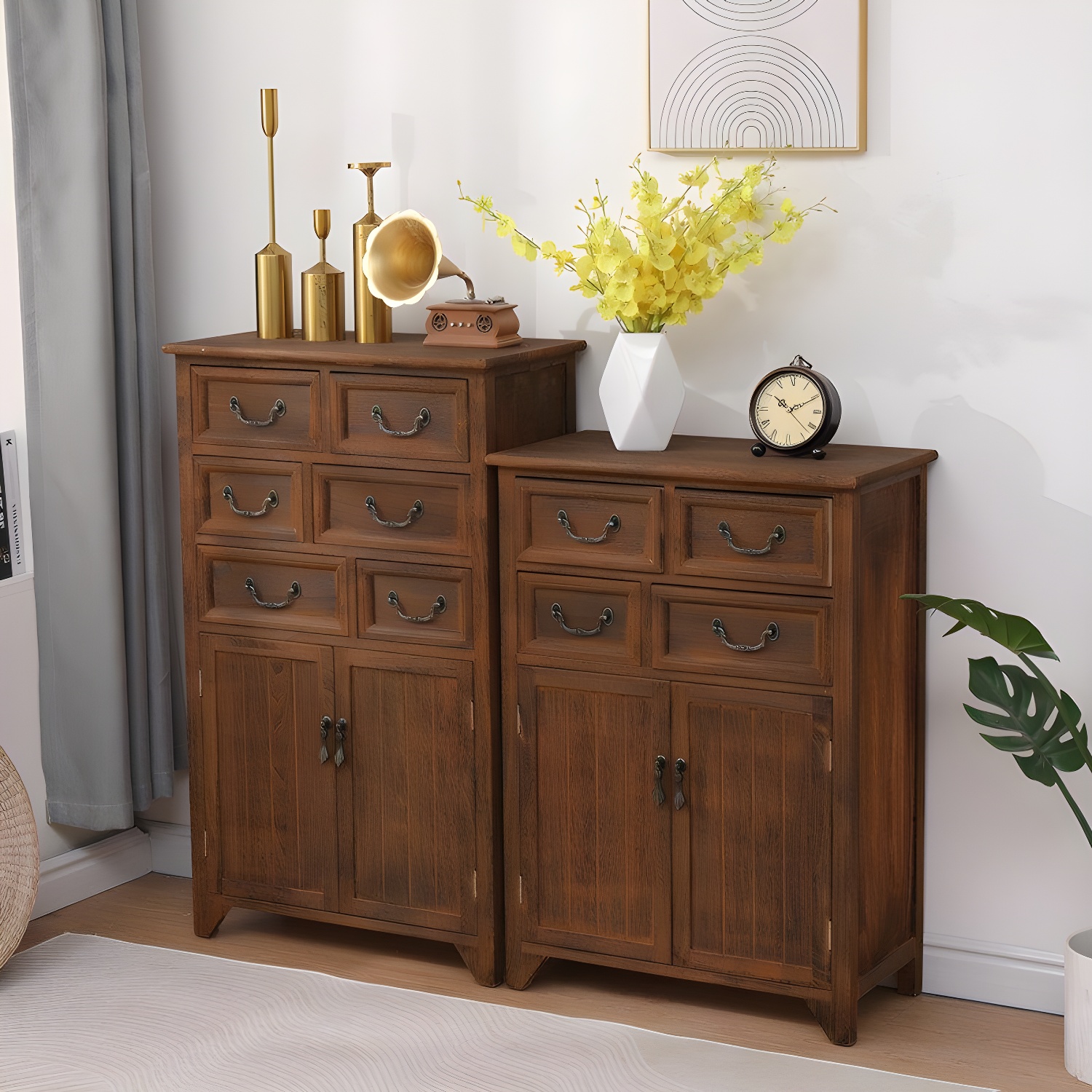 23.6'' Wood 1 Cabinet with Drawers Traditional Accent Cabinet in Distressed Finish - image 5