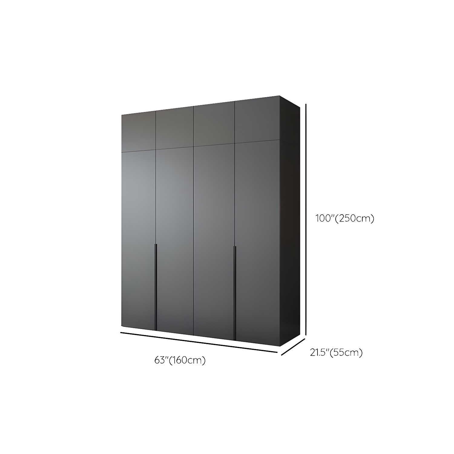 Modern Black Wardrobe Armoire with Garment Rod Wood Wardrobe Closet - image 21