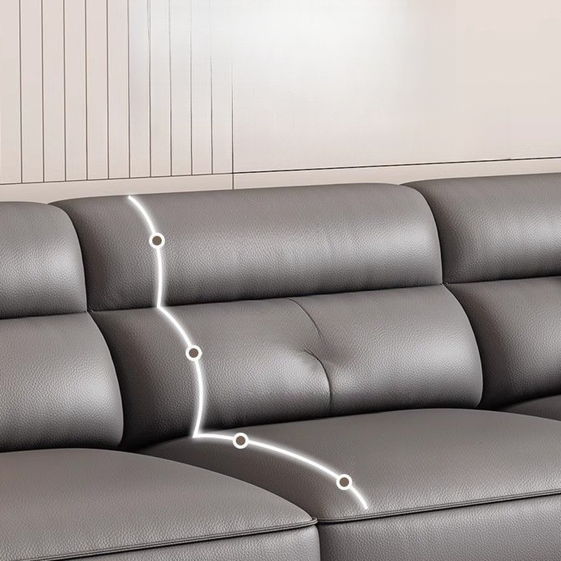 Casual Straight Scratch-repellent Sofa in Dove Grey with Horizontal Orientation, Latex Seat Fill, and Flared Arm - image 3