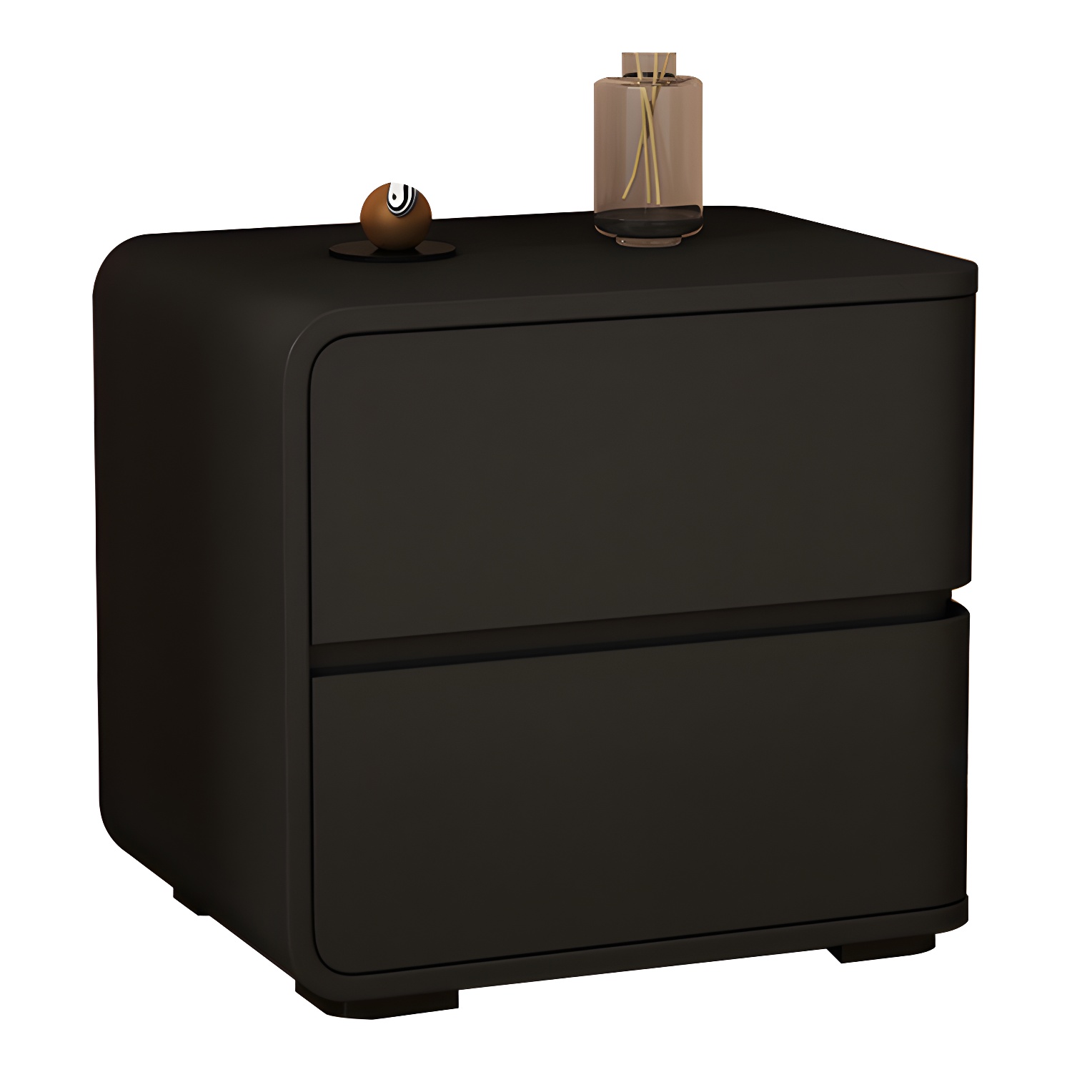 Contemporary Bed Nightstand Solid Wood Bedside Cabinet with 2 Drawers - image 19