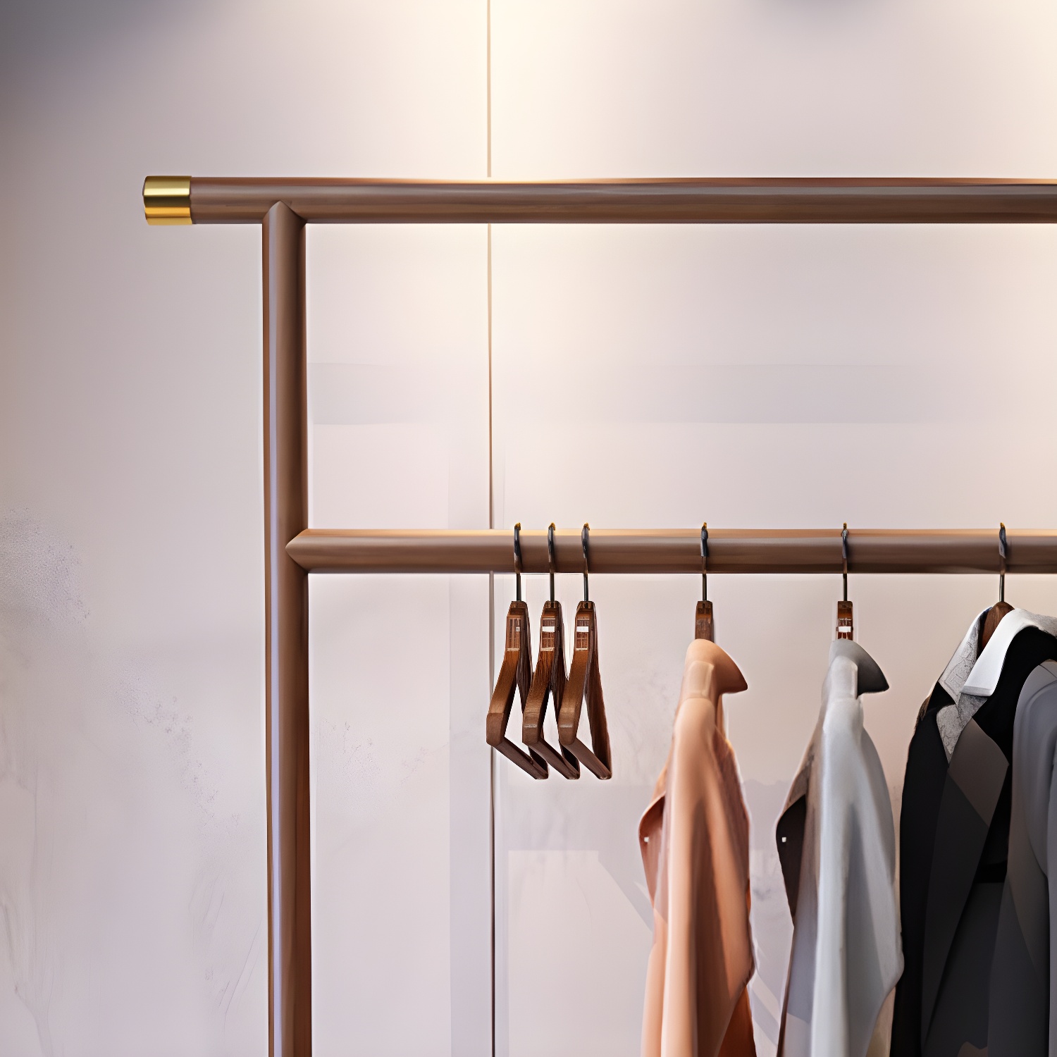 Contemporary Movable Wardrobe Wooden Bedroom Armoire with Drawers - image 13