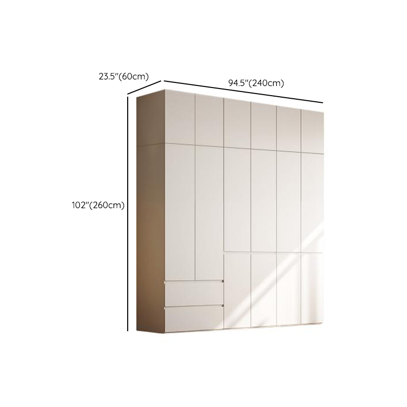 Chalk Modern Natural Wood Standalone Almirah with Soft Close Drawer, Interior Shelves, and Hanging Rod - image 22