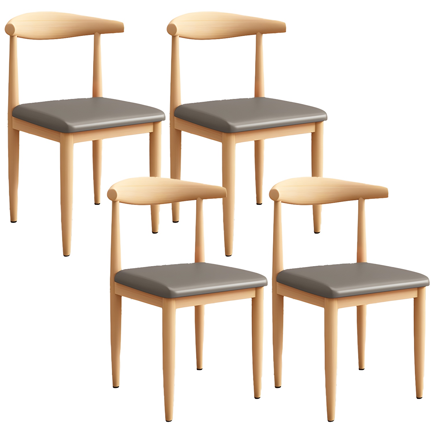 Modern Kitchen Dining Chairs Open Back Dining Chair with Metal Base - image 7