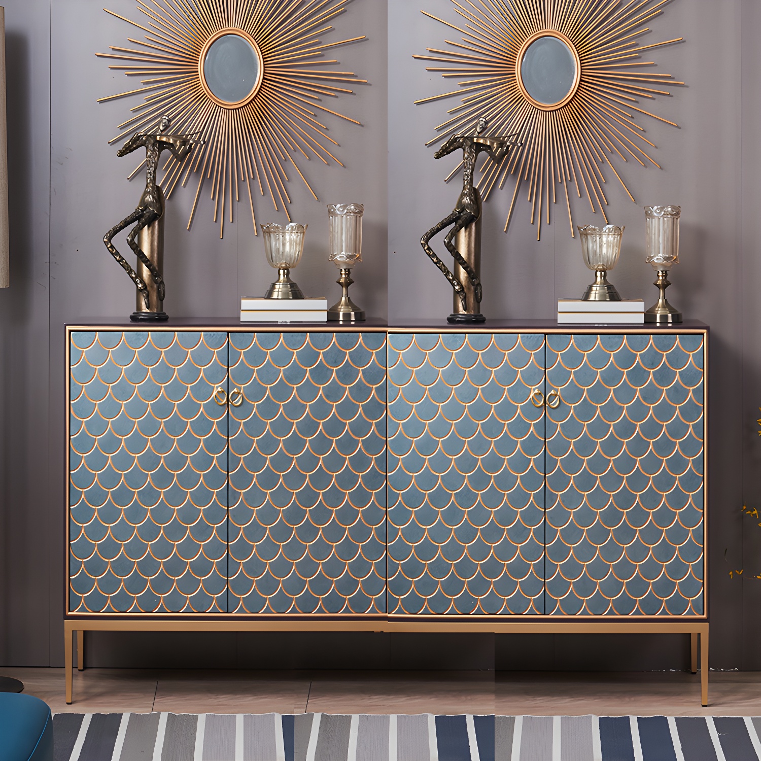 Industrial Accent Cabinet with Cup Pulls Doors and Straight Legs - image 6