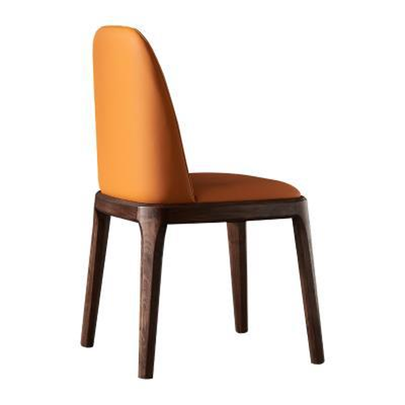 Natural Wood Outlined Unwavering Leather Cushion Side Chair for Dining Room - image 6