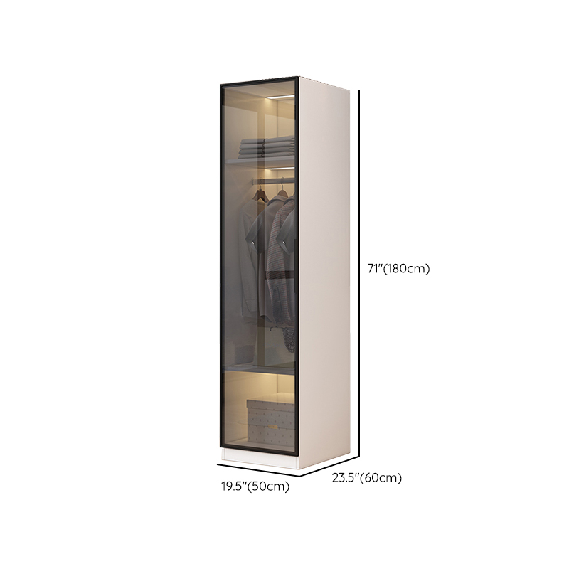 Trendy Vitreous Unfixed Wardrobe Armoire with Soft Close Door, Interior Shelves, Clothing Rod, and Articulated Mechanism - image 12