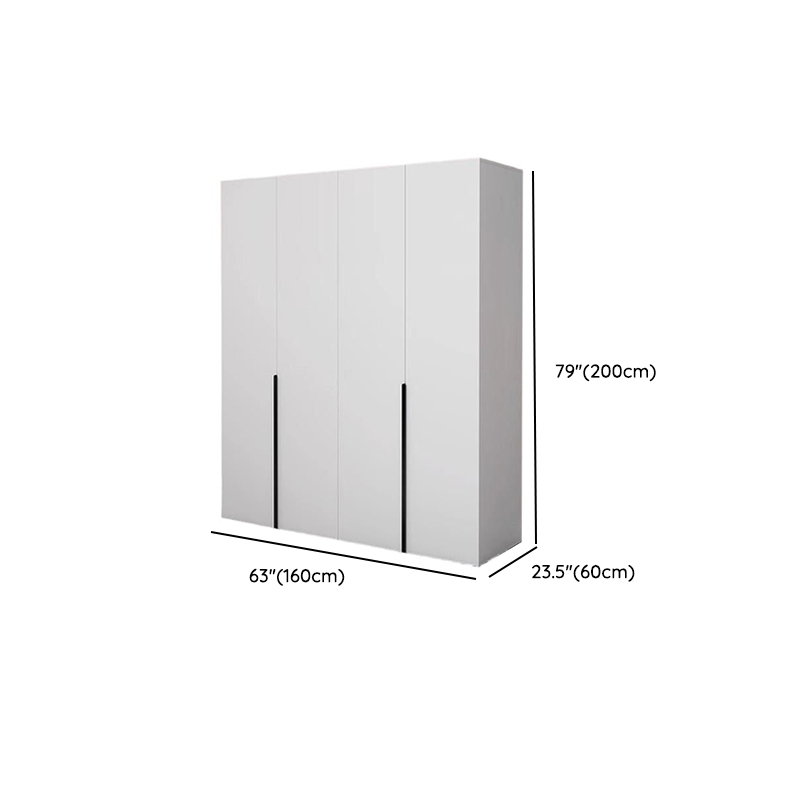 Chalk Modish Laminate Wardrobe Closet with Soft Close Door, Interior Shelves, and Clothing Rod - image 11