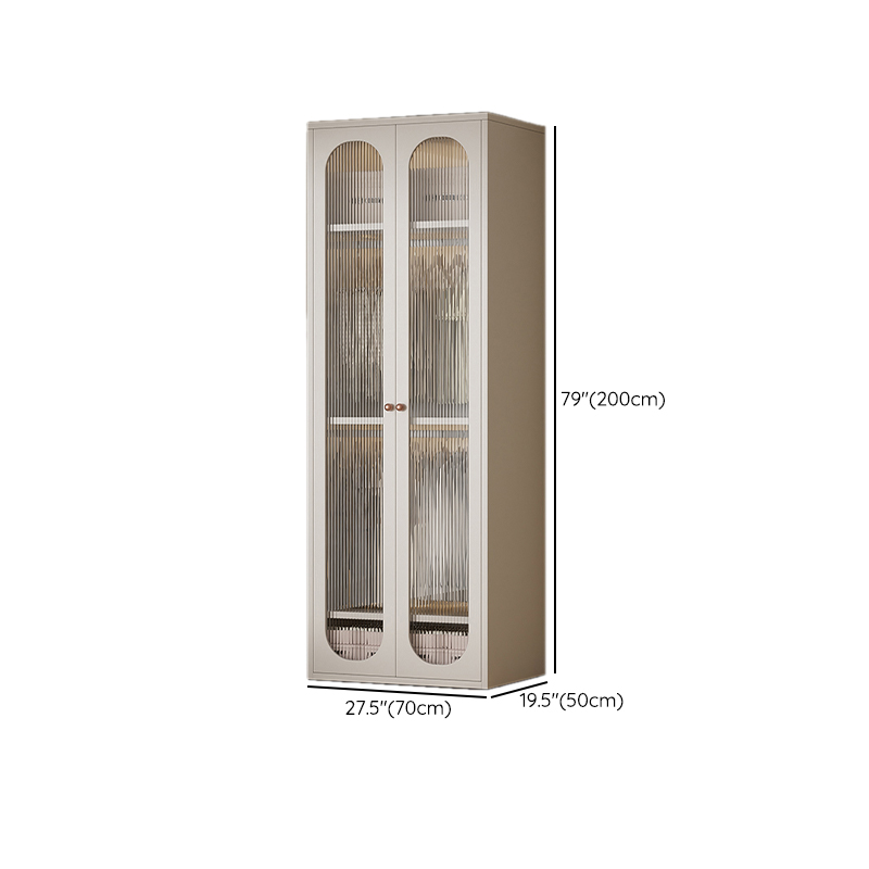 White Modish Alloy Armoire Cabinet with Adaptable Shelf and Clothing Rod - image 11