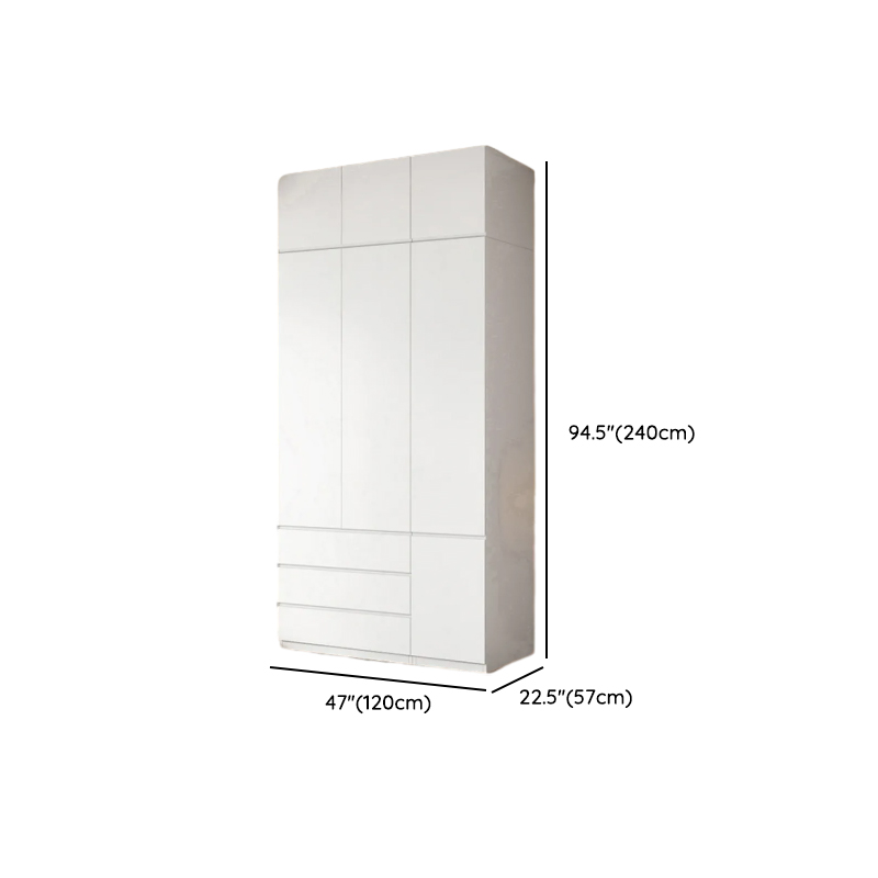 White Contemporary Alloy Cabinet Armoire with 3/6/9 Drawers, Flexible Shelf, and Hanging Rod - image 25