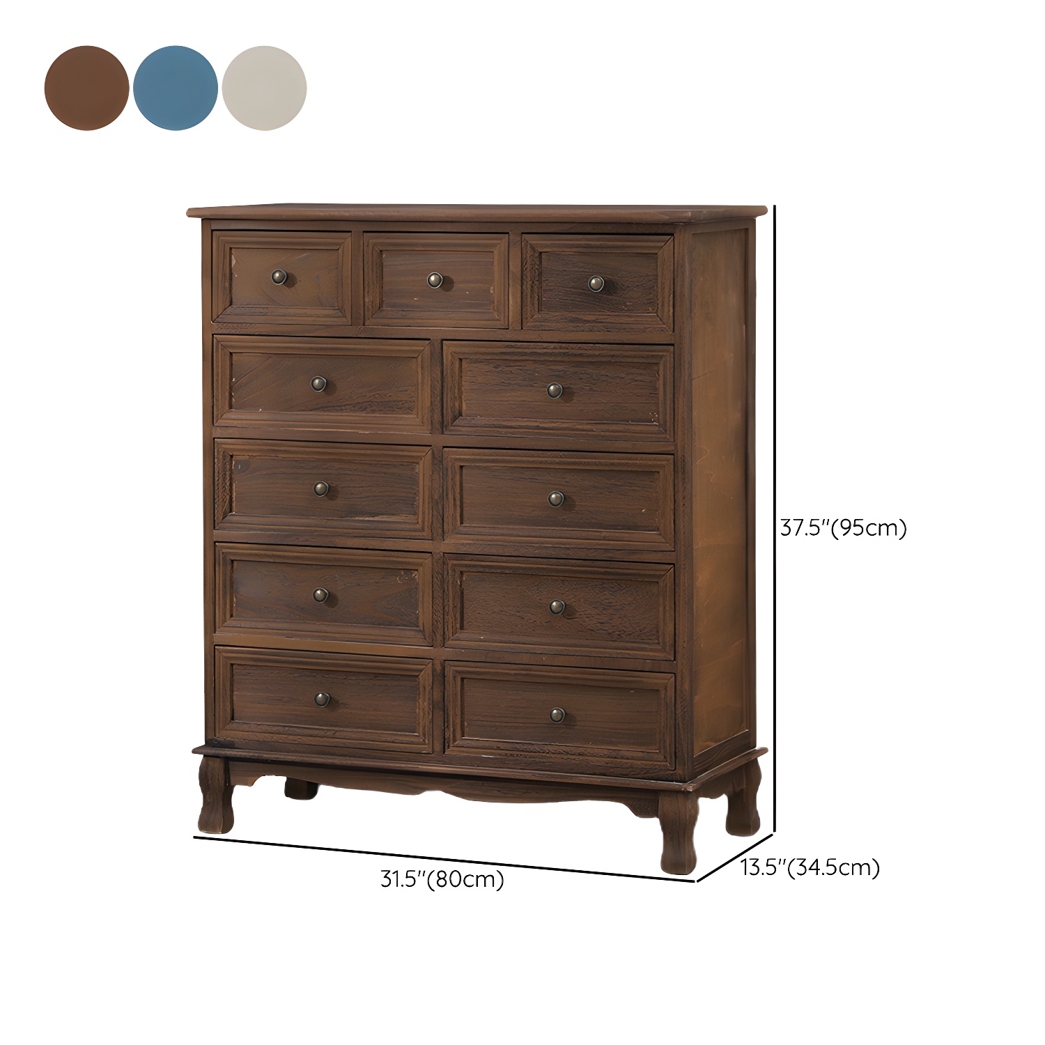 13.65/13.45 Inch Width Storage Chest American Traditional Storage Chest Dresser - image 28