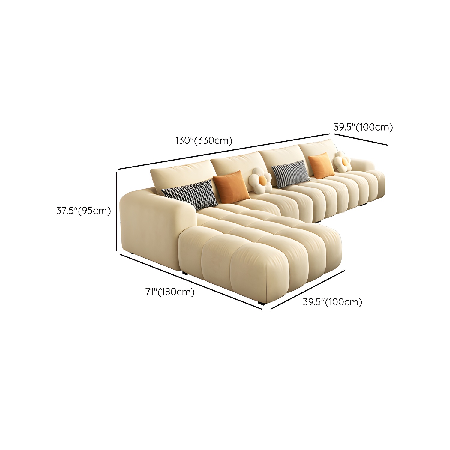 Modern Suede Sectional Sofa with Black Pine Wood Frame and Scratch Resistant Design - image 27