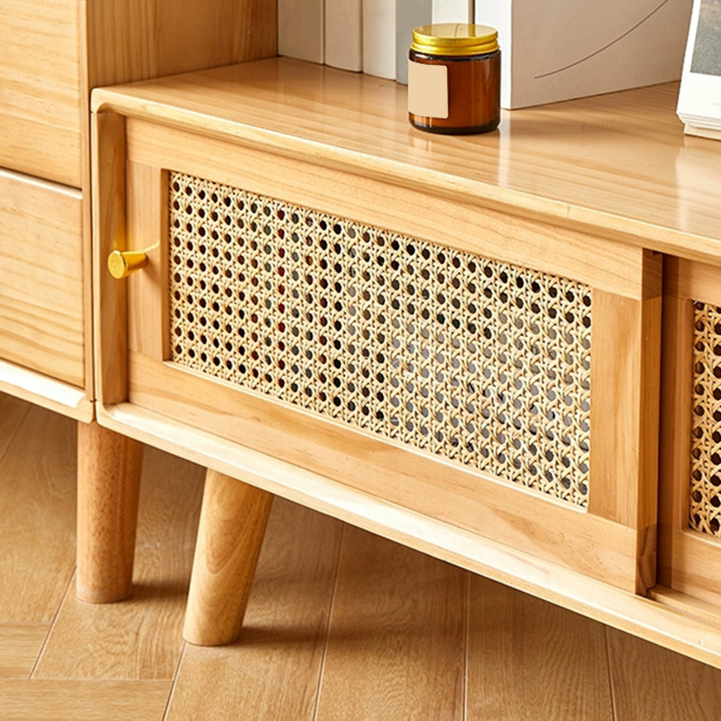 Modern TV Stand with Wood Material & Low Height Featuring Drawers - image 6