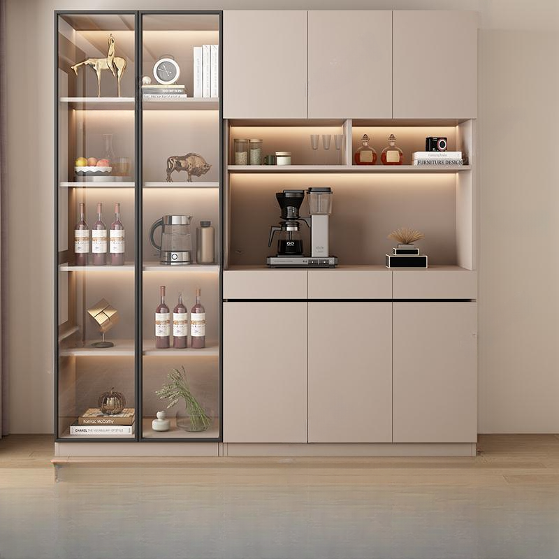 Wide/Standard/Narrow Modern Timber 3 Drawers 2 Shelves/3 Shelves/1 Shelf Glass Doors Pantry Hutch Sideboard - image 4