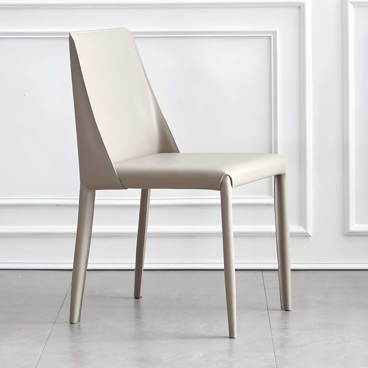 Modern Metal Dining Room Chairs Armless Leather Dining Chair for Restaurant - image 8