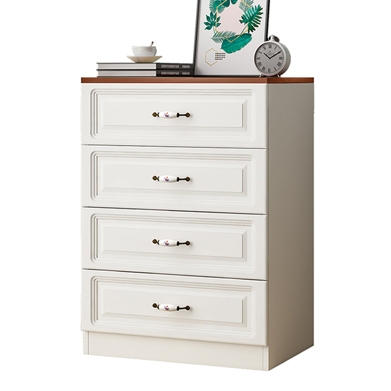 Sleeping Room Use Trendy White Wood Wardrobe Chest with Shelves - image 2