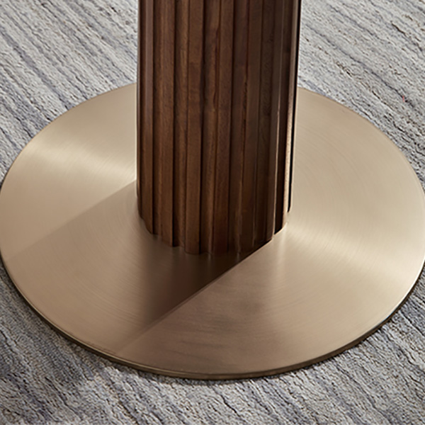 Traditional Brown Wood Dining Table with Wooden Top and Oak Pedestal Base - image 6