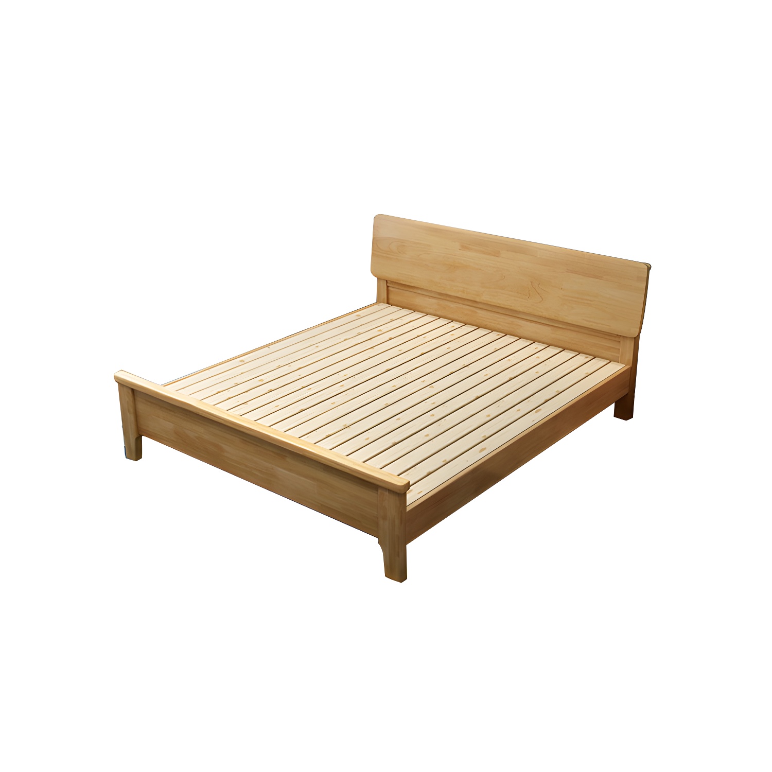 84.65 inch Wide Scandinavian Bed Frame Solid Wood Standard Bed with Headboard - image 5
