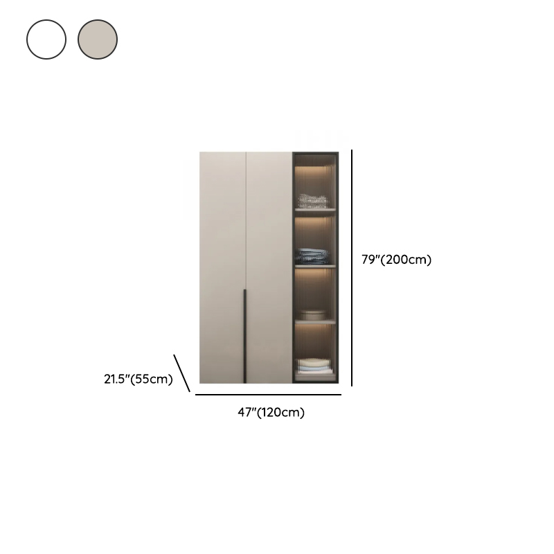 Modish Manufactured Wood Wardrobe Closet with Interior Shelves and Clothing Rod - image 12