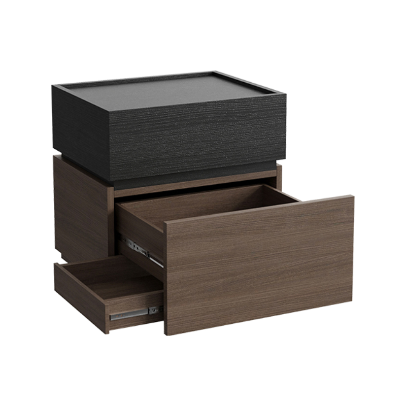 Organic Modern Nightstand With Drawer Organization and 3 Drawers in Real Wood - image 5