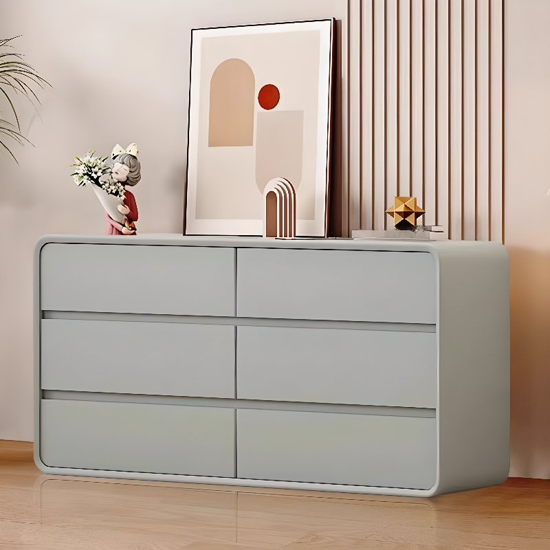 Art Deco Horizontal Console Dresser in Natural Wood with 6/8 Drawers - image 2