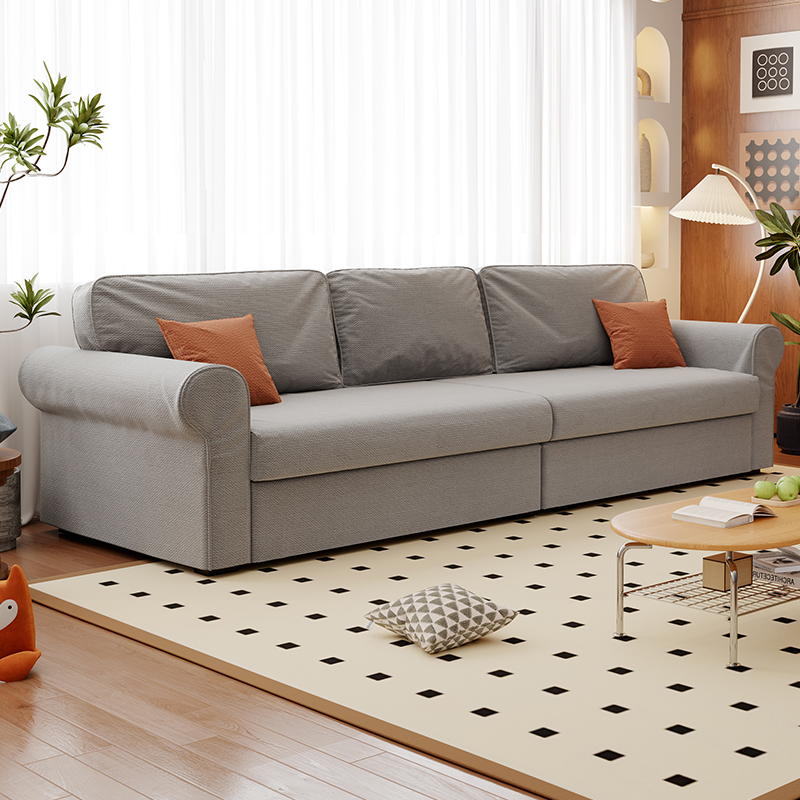 Modish Solid Color Stain Resistant Standard Sofa in Black/Jade Green/Taupe for 4-seater/5 Person with 2 Pillows - image 7
