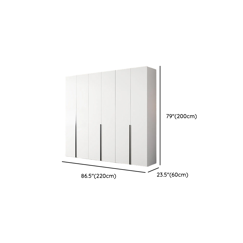 Chalk Modish Laminate Wardrobe Closet with Soft Close Door, Interior Shelves, and Clothing Rod - image 12