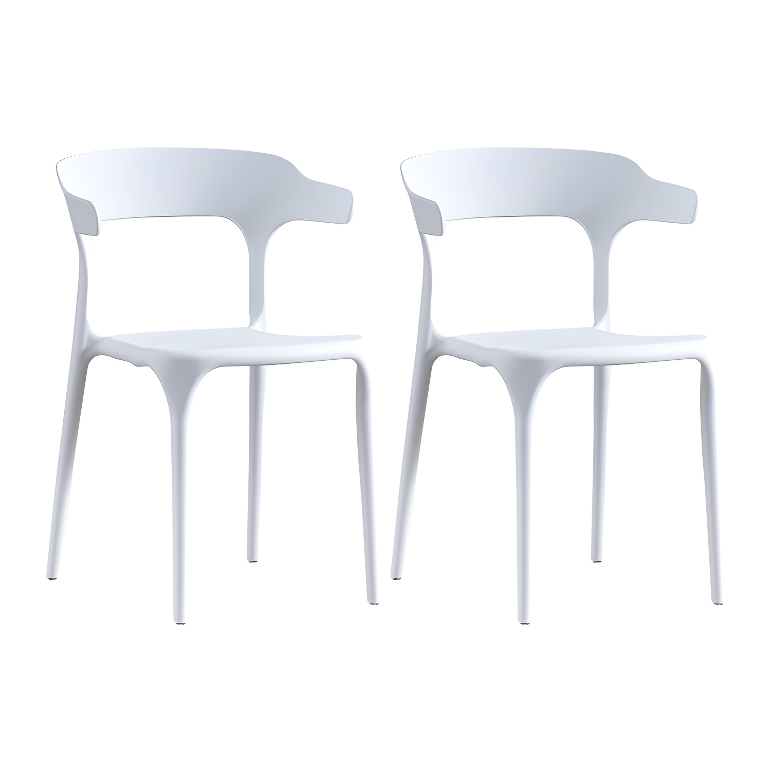 Home Modern Side Chair Stackable Open Back Plastic Dining Room Chair Set - image 8