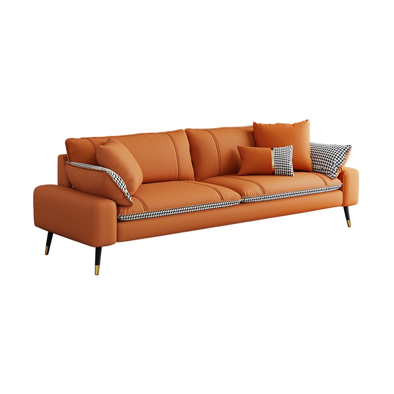 Modern Olive Green/Ink/Lemon Color Solid Color Leather/Corduroy Sofa Couch for Seats 4/Seats 3/Seats 2 - image 6