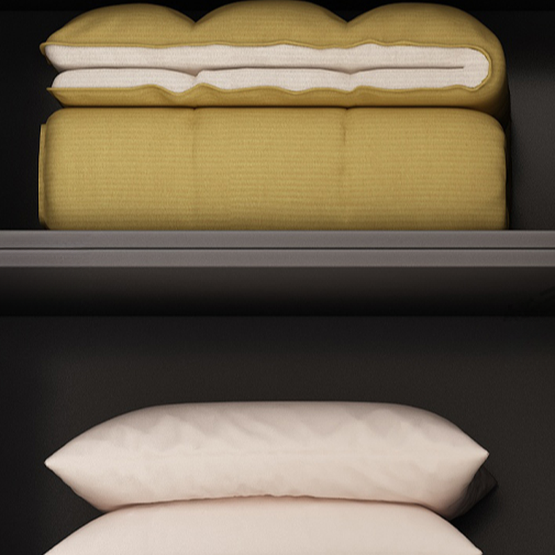 Chalk Minimalist Manufactured Wood Cabinet Armoire with 2-Drawer, Soft Close Door, Interior Shelves, and Clothing Rod