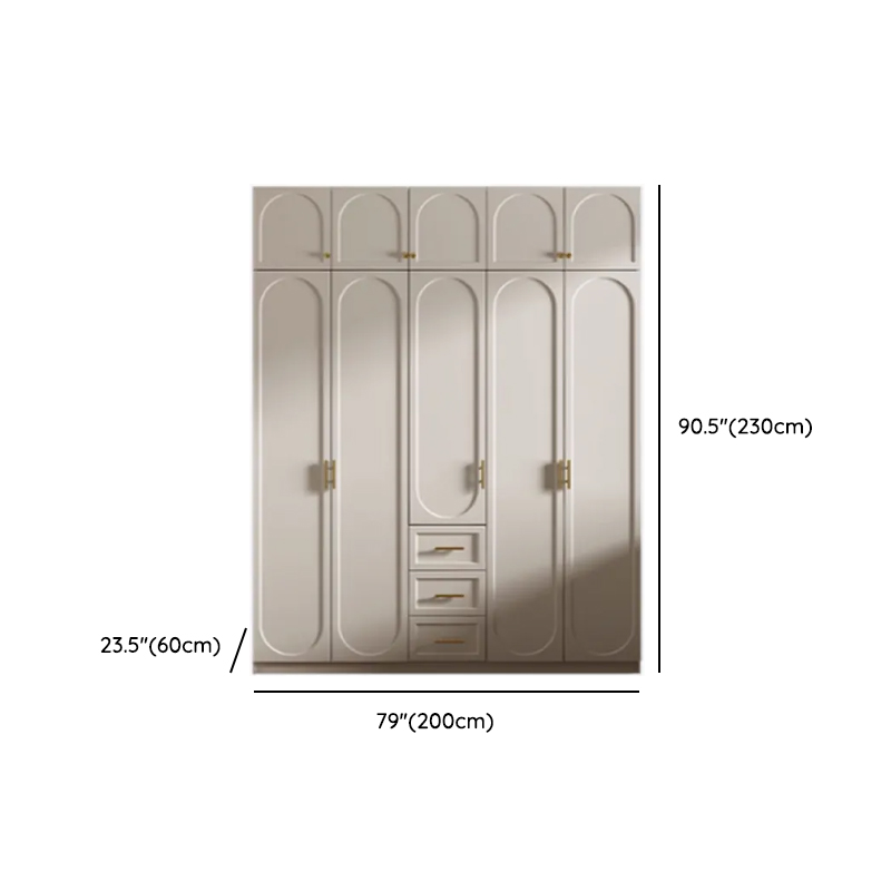 Chalk Simple Lumber Wardrobe Closet with Soft Close Drawer, Soft Close Door, Interior Shelves, and Clothing Rod - image 22
