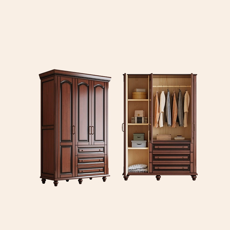 Standalone Wood Armoire Cabinet with Hinged Soft Close Door, Soft Close Drawer & Interior Shelves