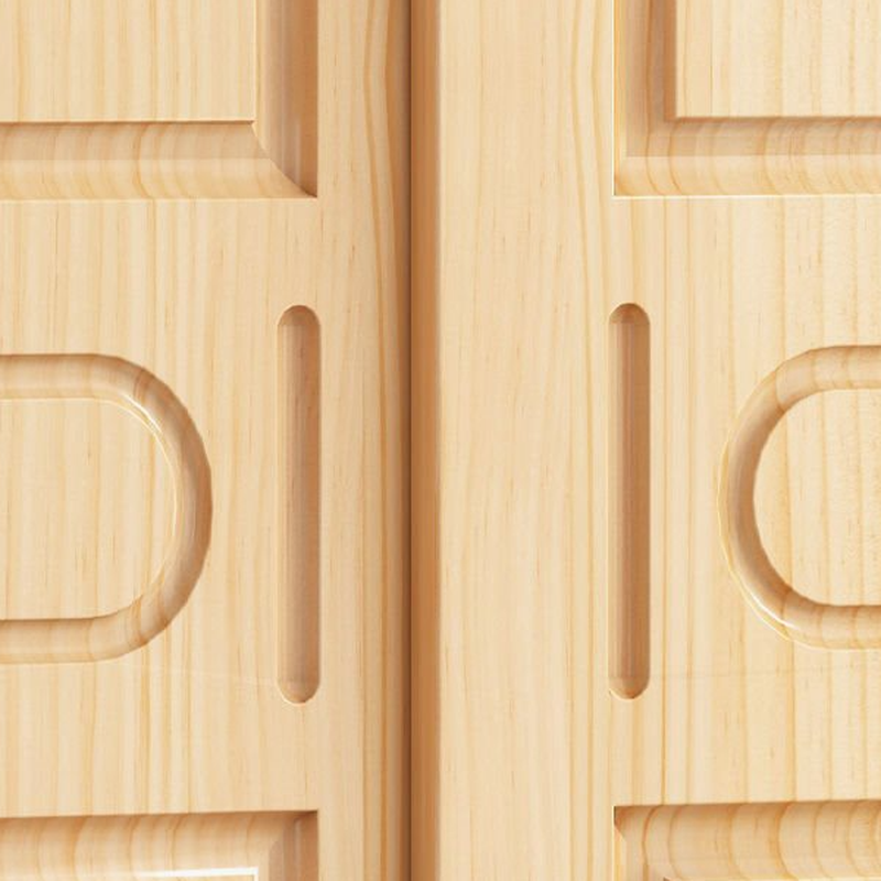 Natural Finish Modish Pine Wood Wardrobe Closet with Soft Close Door, Interior Shelves, and Clothing Rod - image 5