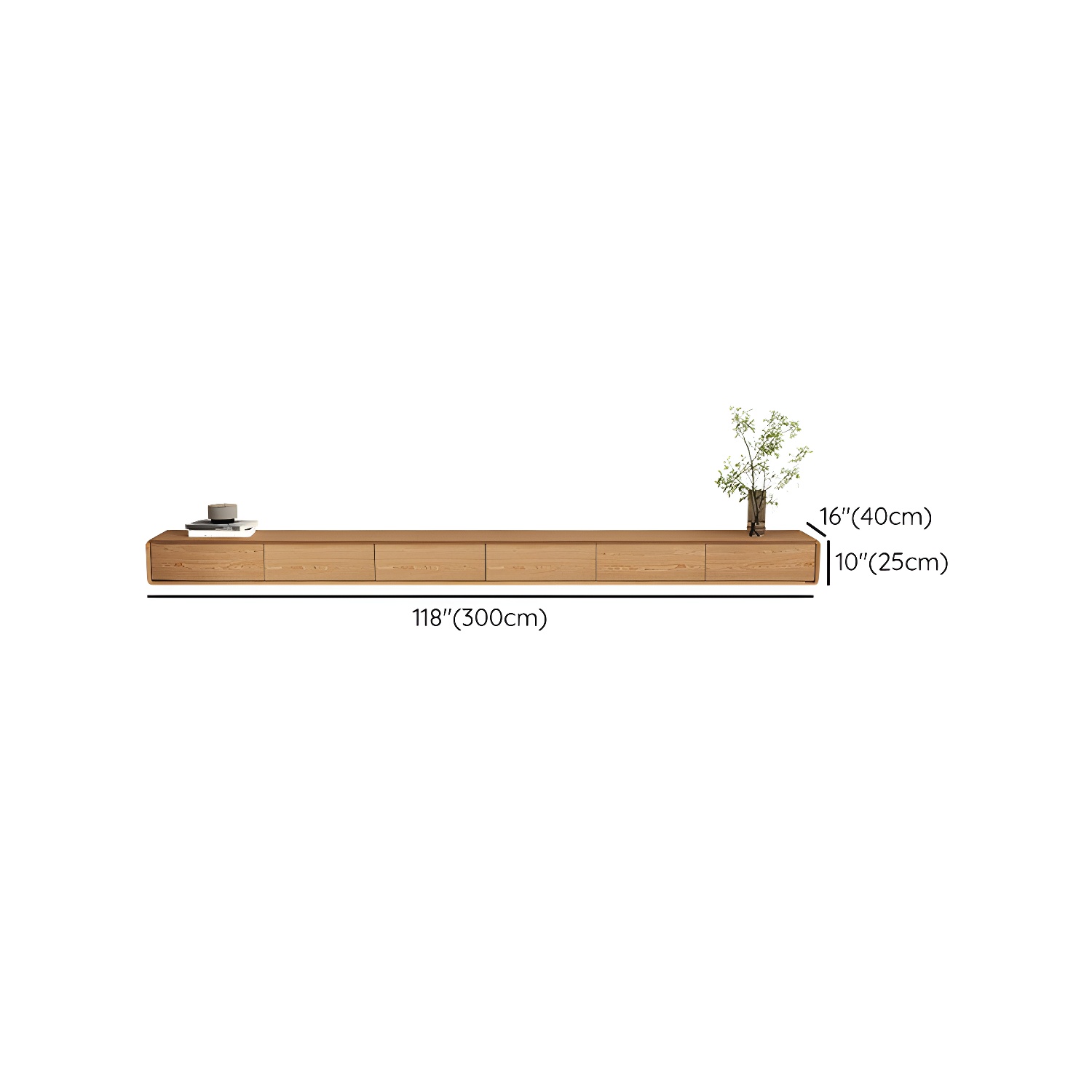 Contemporary Wood Media Console TV Stand in Natural with Drawers - image 19