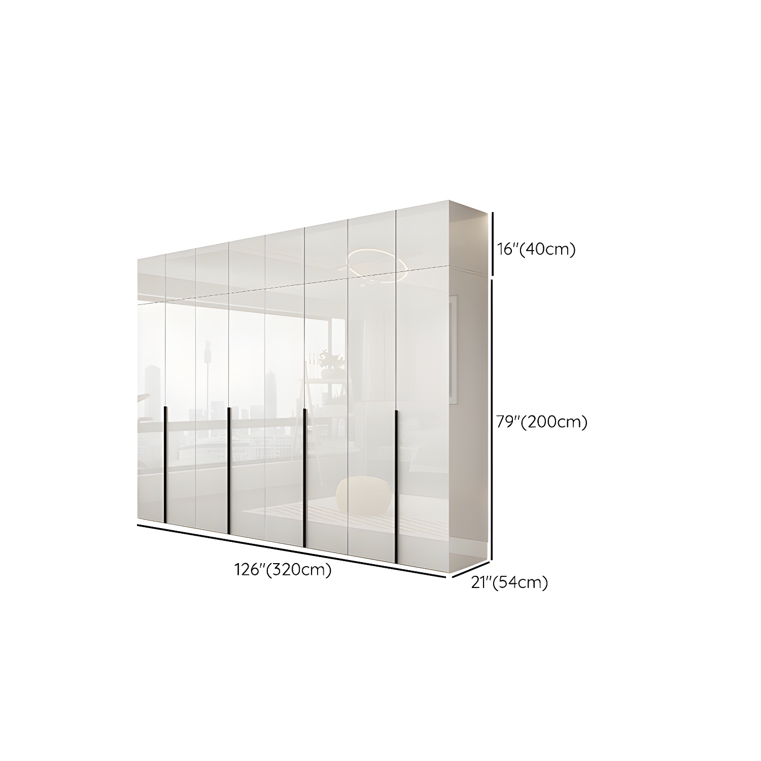 Hinged Wardrobe Armoire with Shelves White Wardrobe Closet for Home - image 31