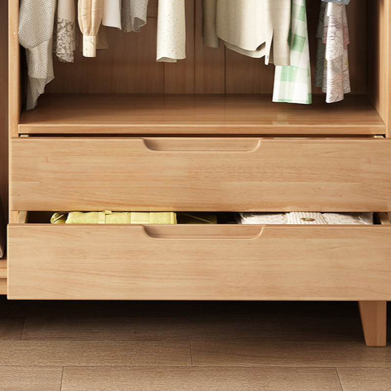 Natural Finish Cabinet Armoire with 2-Drawer - image 6