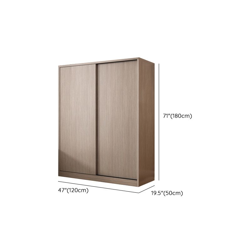 Sleek Natural Finish Modern Wooden Standalone Wardrobe Closet with Soft Close Features and Hanging Rod - image 12